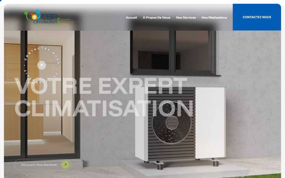 Site internet réalisé pour CBP Climatisation
