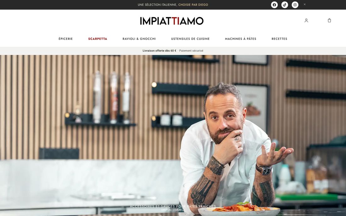 Site internet réalisé pour Impiattiamo