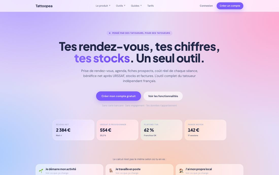 Site internet réalisé pour Tattoo Pea